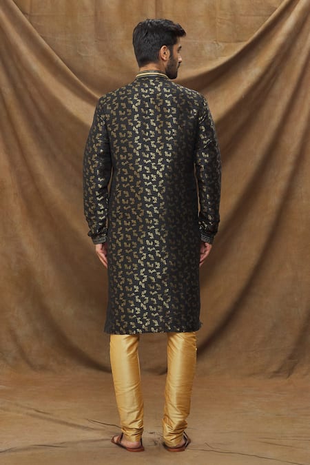 Arihant Rai Sinha Metallic Flora Pattern Full Sleeve Kurta
