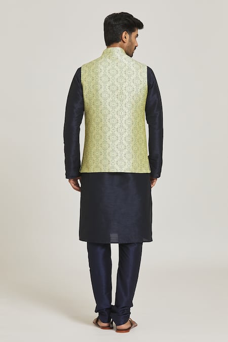 Samyukta Singhania Floral Bundi & Blue Kurta Set 