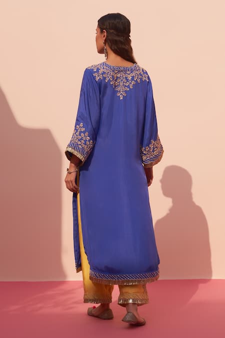 Angad Singh Zardozi Embroidered Choga & Palazzo Set 