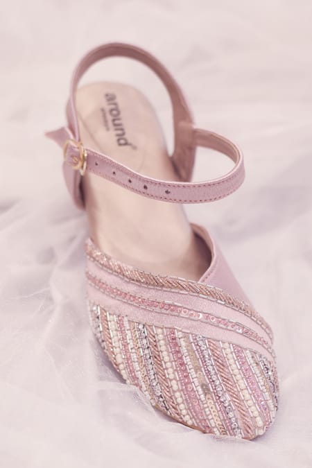 Around Always Glass Bead Embroidered Pointed Toe Sandals 