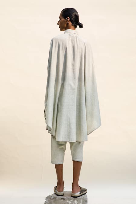 Shop Urvashi Kaur Off White Cotton Kai Stripe Pattern Pant at Aza Fashions Shop_Urvashi Kaur_Off White Cotton Kai Stripe Pattern Pant _at_Aza_Fashions