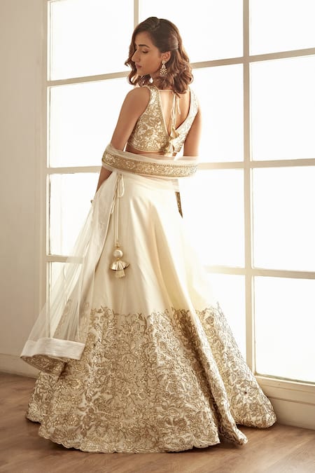 Studio Iris India Jasmine Floral Embroidered Bridal Lehenga Set 