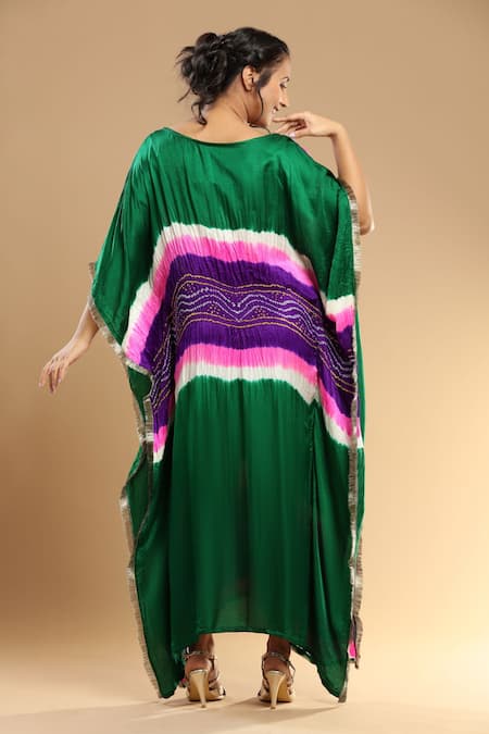 Etasha By Asha Jain Bandhani Pattern Kaftan 