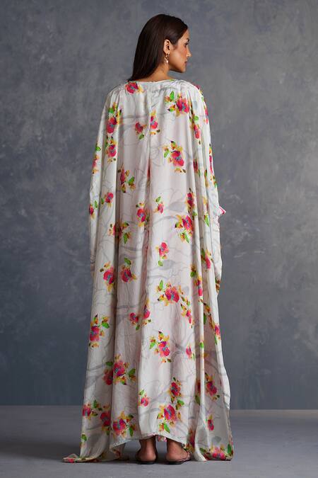 Affroz Striped Dress With Cape 