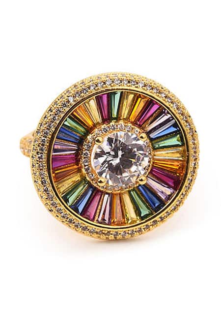 Buy Simon G. 18K Multi-Layer Tri-Color Gold Diamond Ring | Ben Garelick