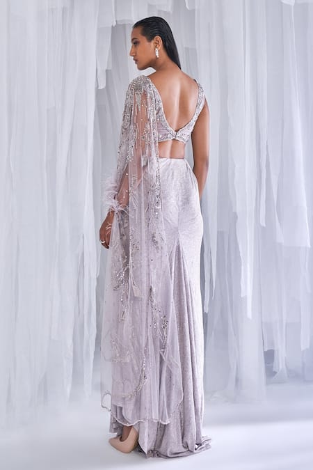 Dolly J Amoudi Ray Draped Saree Set With Blouse 