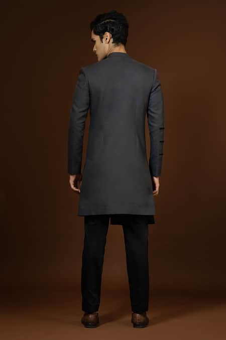 PAARSH Placement Cut Dana Embroidered Achkan Trouser Set 