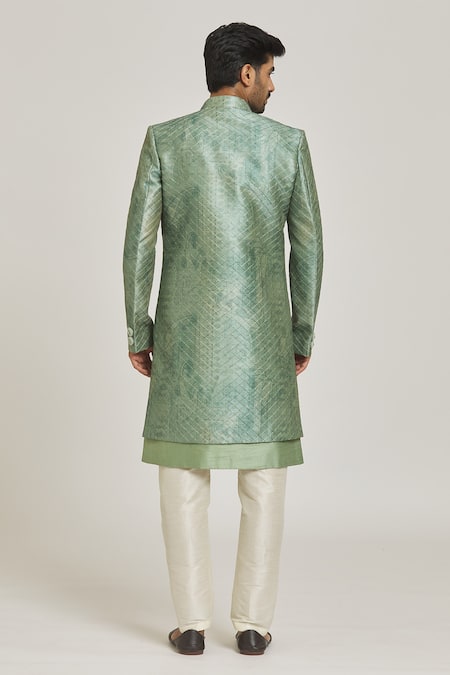 Arihant Rai Sinha Thread Work & Printed Sherwani Set 