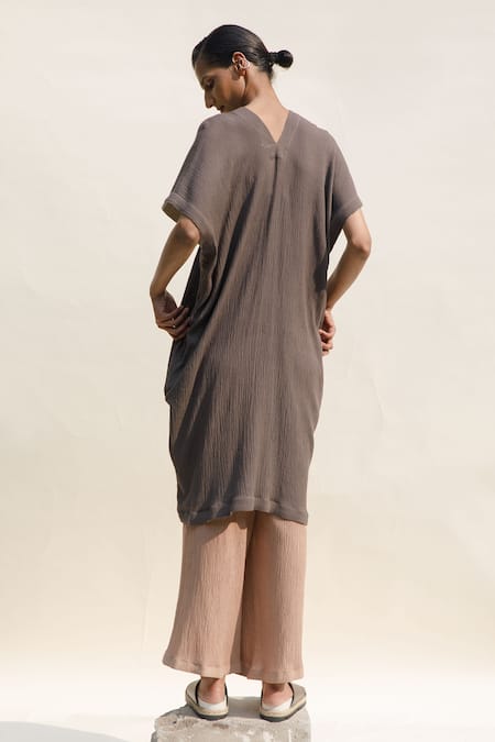 Urvashi Kaur Ura Crinkled Cotton Kaftan Dress 