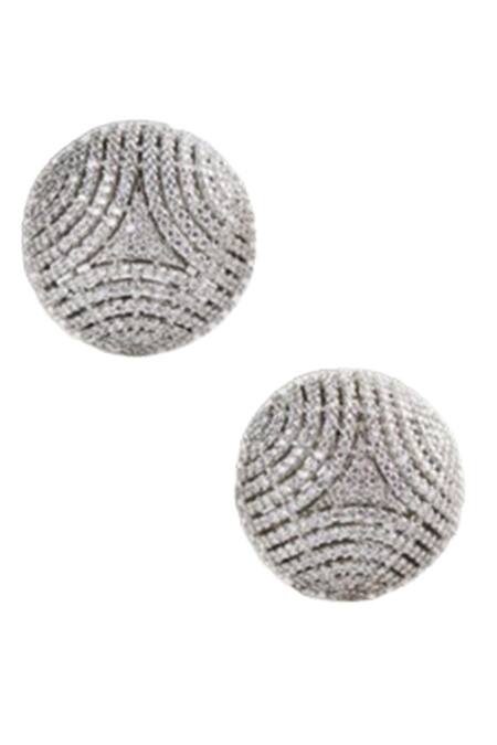 Mozaati_Silver Plated Stones Handcrafted Cleopatra Studded Earrings _Online_at_Aza_Fashions