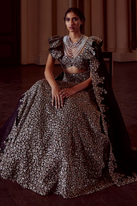 Mrunalini Rao Taara Bloom Zardozi Work Lehenga Set 