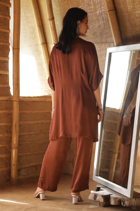 Raiman Floral Embroidered Kaftan Dress & Pant Set 