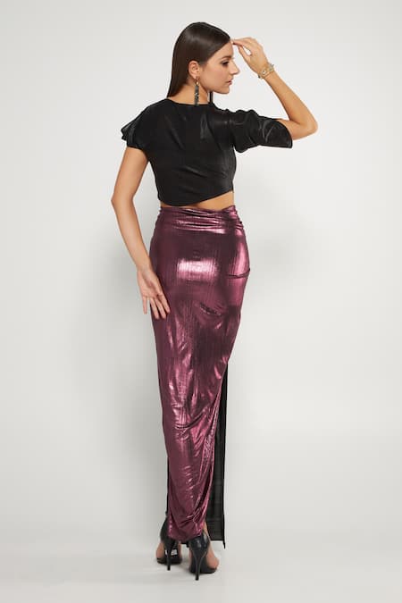 Cham Cham Metallic Draped Gown 