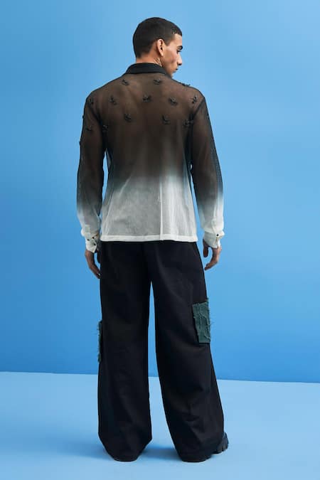 Siddhant Agrawal Ombre Crane Mesh Shirt 