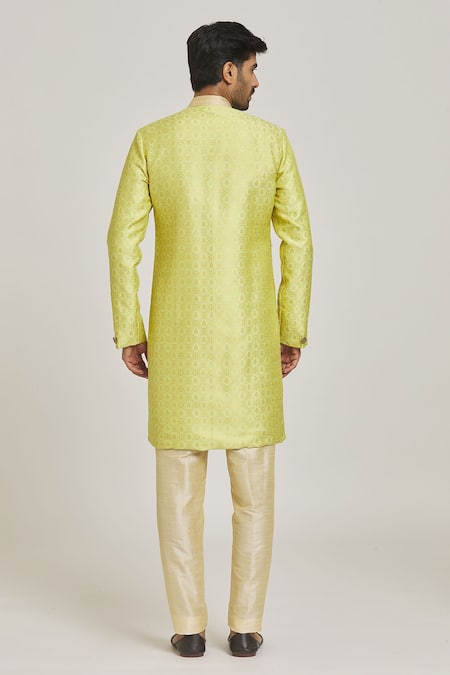 Arihant Rai Sinha Overlap Floral Pattern Sherwani & Pant Set 