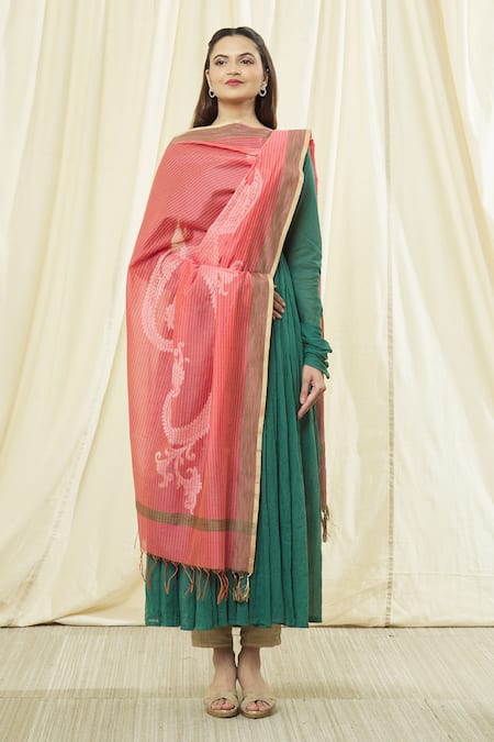 Naintara Bajaj Floral Stripe Dupatta 