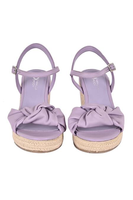 Shop_Vanilla Moon_Purple Nisha Leather Knotted Espadrille Wedges_at_Aza_Fashions
