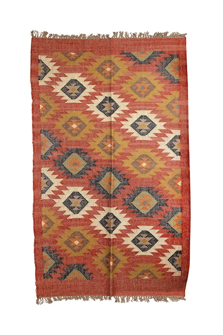 Nakshikathaa - Homeware Geometric Pattern Rectangle Shape Rug 