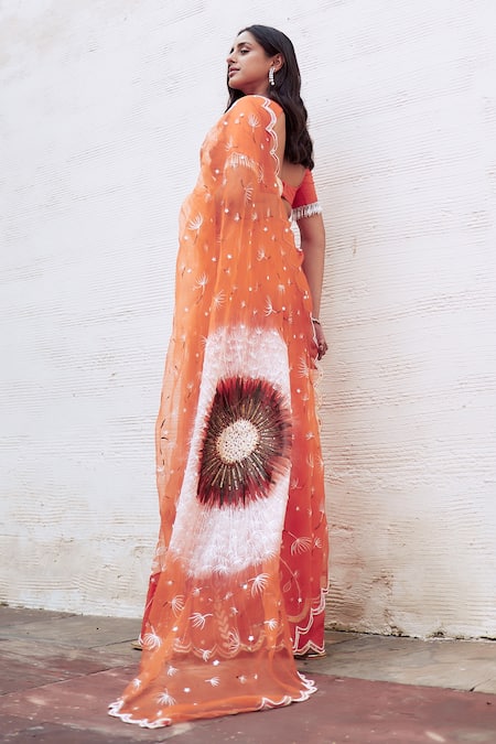 Neha Saxena Hand Painted Pure Silk Organza Saree 