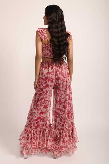 Aroop Shop India Emma Floral Print Flared Pant Set 