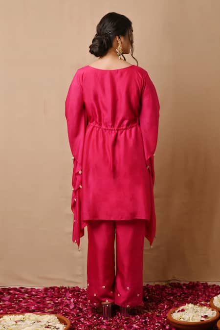 Label Nitisha Embroidered Kaftan & Pant Set 