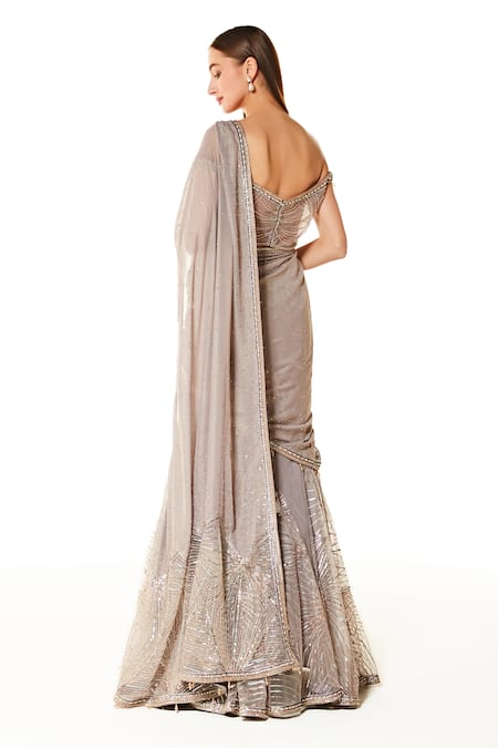 Rabani & Rakha Adha Lehenga Saree With Blouse 