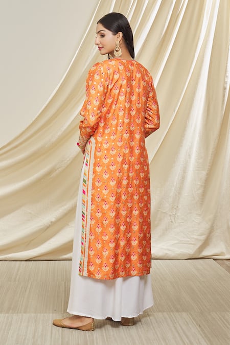 Gopi Vaid Tilla Embellished Neckline Tunic 