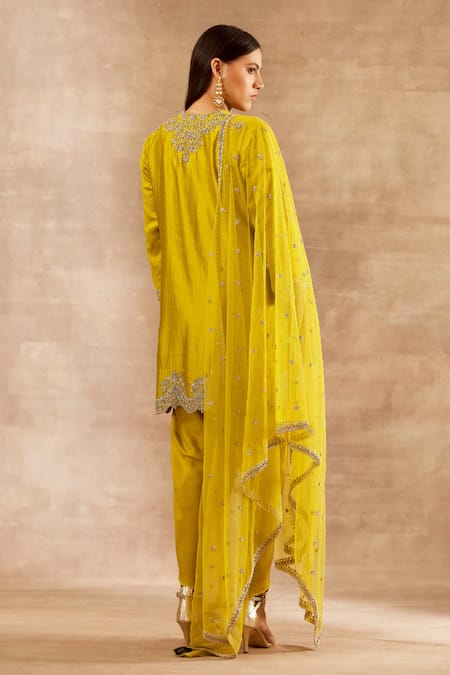 Jayanti Reddy Zardozi Embroidered Tunic Dhoti Pant Set 