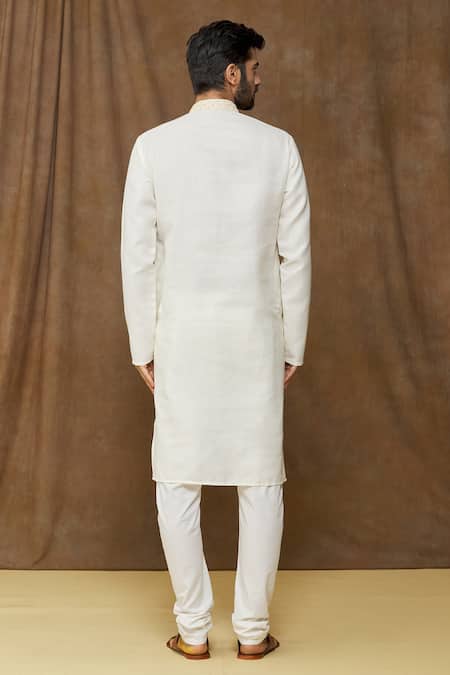 Shop Arihant Rai Sinha Cream Linen, Cotton Embroidery Straight Kurta at Aza Fashions Shop_Arihant Rai Sinha_Cream Linen, Cotton Embroidery Straight Kurta _at_Aza_Fashions
