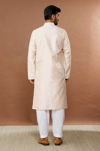 Shop Aham-Vayam Pink Silk, Cotton Embroidery Gulistaan Kurta Patiala Set at Aza Fashions Shop_Aham-Vayam_Pink Silk, Cotton Embroidery Gulistaan Kurta Patiala Set _at_Aza_Fashions
