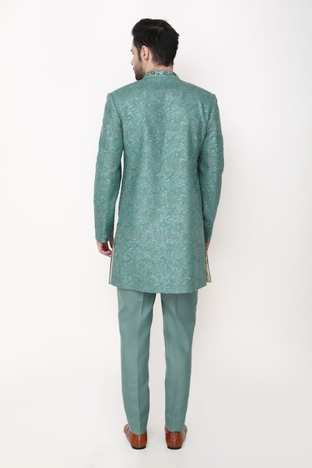 Manish Nagdeo Block Print Bandhgala & Pant Set 