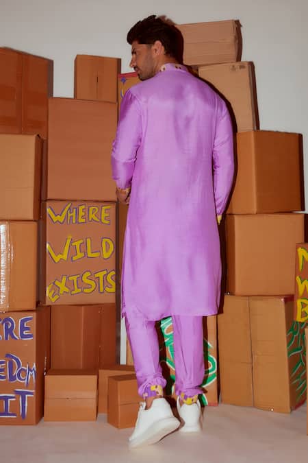 Nirmooha Geometric Printed Yoke Kurta & Joggers Set 