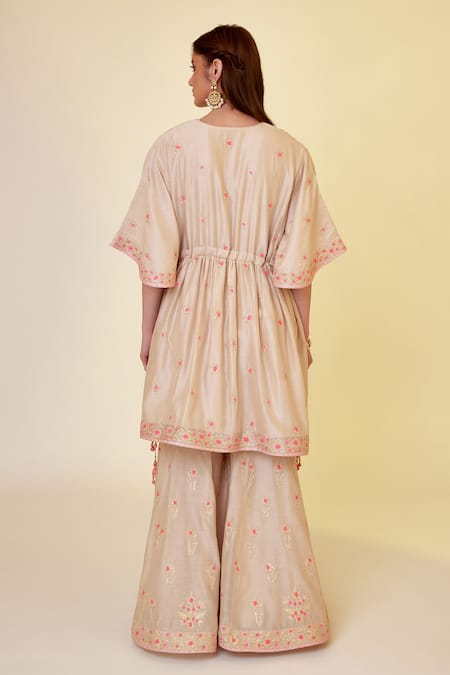 Shyam Narayan Prasad Chanderi Silk Angrakha Set 