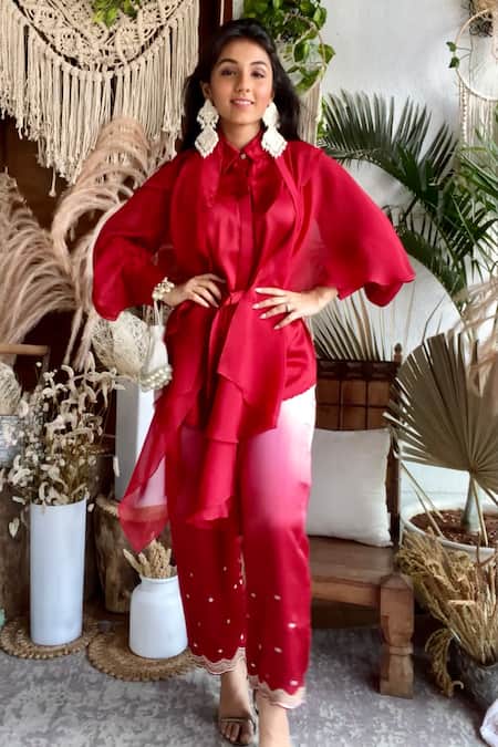 Garima Bindal Solid Shirt & Straight Pant Set 