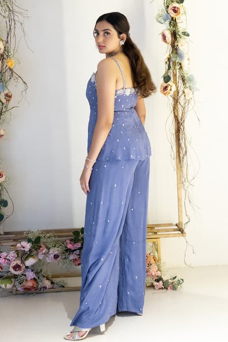 Sunita Bhandari Embroidered Peplum Jumpsuit 
