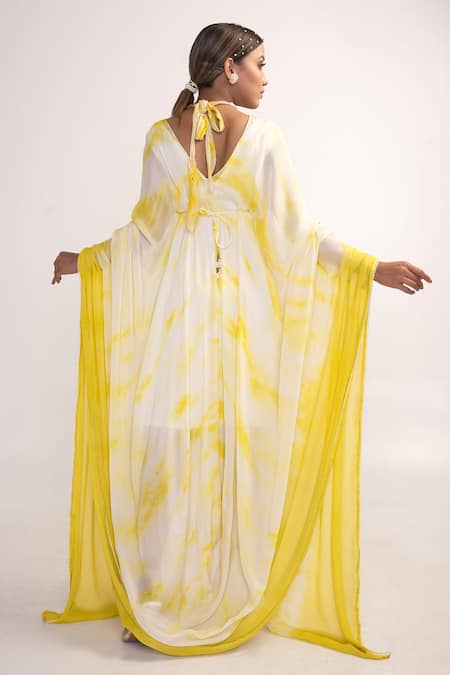 Merge Design Tie Dye Kaftan With Belt 