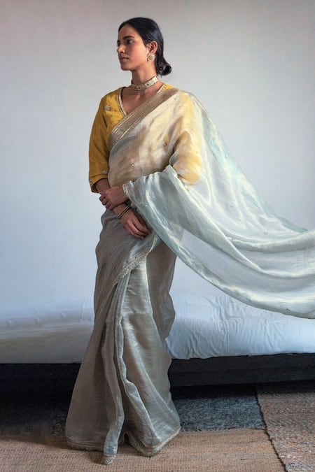 Shorshe Clothing Handwoven Chanderi Silk Saree 