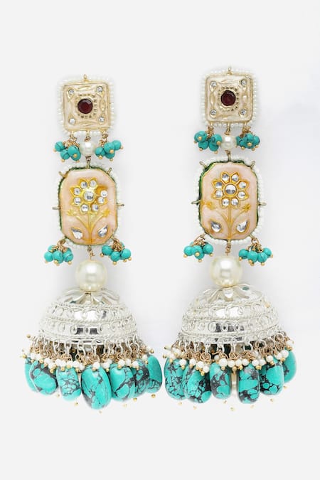 Dugran By Dugristyle Stone Drop Jhumkis 