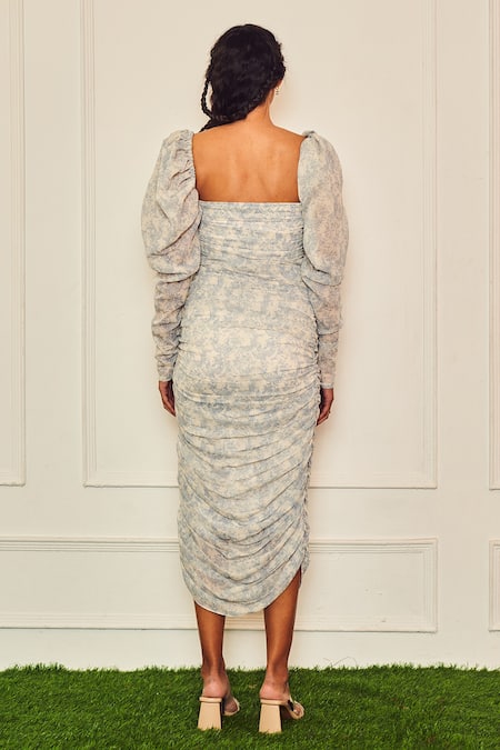 Therealb Little Woman Gathered Printed Dress 