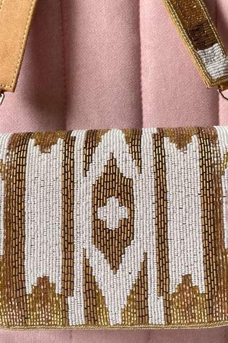 Kreivo By Vamanshi Damania Geometric Cutdana Embellished Bucket Bag 