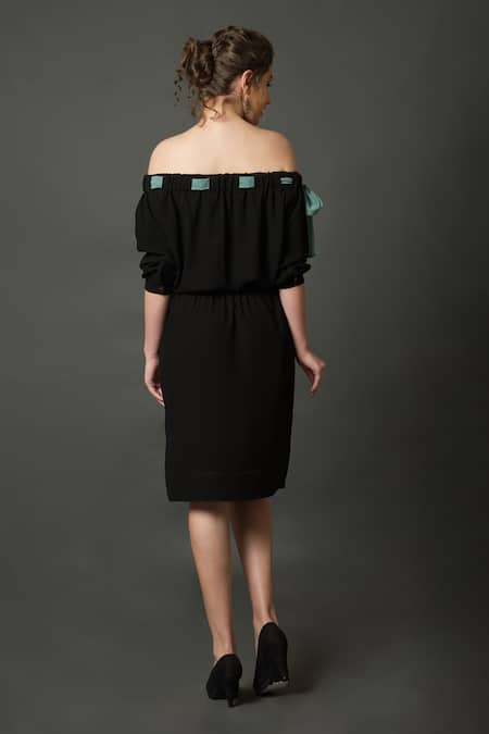 House Of Behram Off Shoulder Midi Dress 