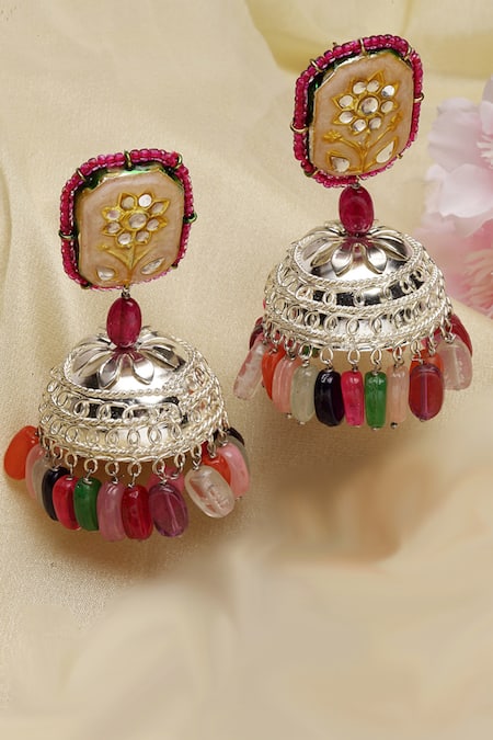 Dugran By Dugristyle Stone Drop Jhumkas 