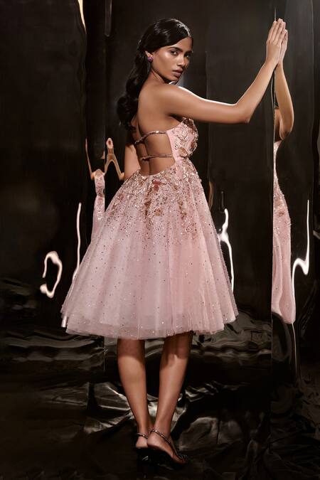 Masumi Mewawalla Crystal Beads Embellished Dress 