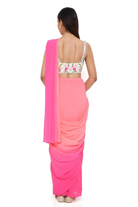 Payal Singhal Shaded Pre-Draped Saree With Bustier 