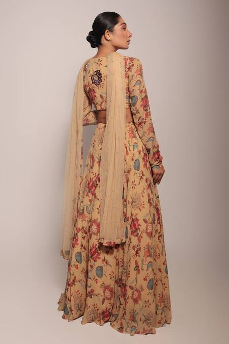 Label Shristi Chetani Floral Pattern Lehenga Embellished Blouse Set 