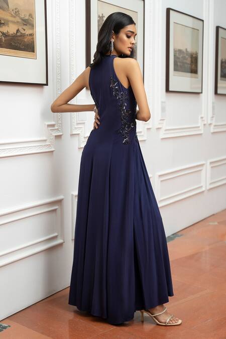 Shop Label Ruhbab Purple Silk, Viscose Sequins, Crystals, Beads 3d Embroidered Jacket Trouser Set at Aza Fashions Shop_Label Ruhbab_Purple Silk, Viscose Sequins, Crystals, Beads 3d Embroidered Jacket Trouser Set _at_Aza_Fashions