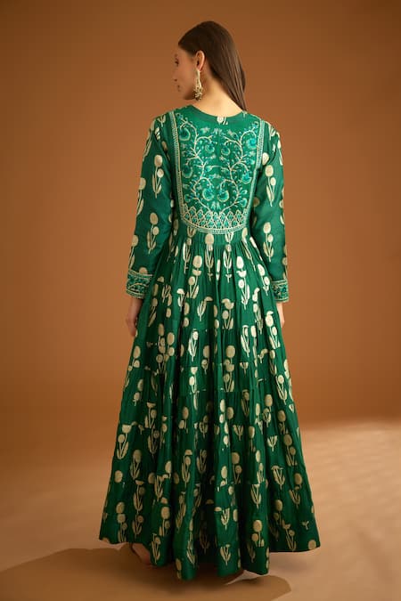 Shyam Narayan Prasad Gota & Thread Embroidered Anarkali Set 