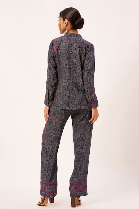 Zariya The Label Ajrakh Print Shirt & Pant Set 