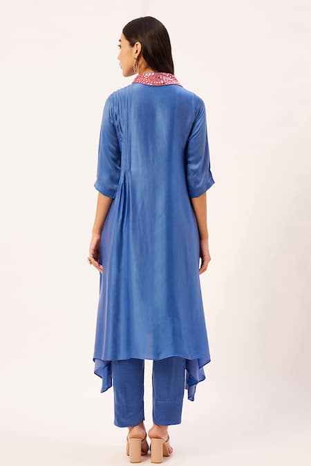 Zariya The Label Asymmetric Hem Kurta With Pant 