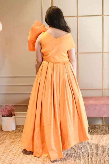 Orange 2024 taffeta dress